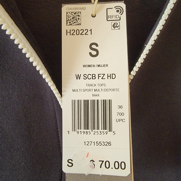 Adidas Black and White Zip-Up Hoodie - Picture 3 of 5